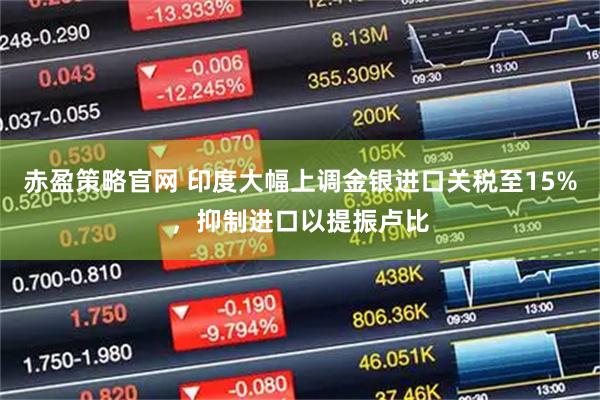 赤盈策略官网 印度大幅上调金银进口关税至15%，抑制进口以提振卢比